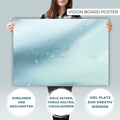 Vision Board Set | All in One Box inkl. A2 Poster, 1000+ selbstklebende Bilder & Sticker, Workbook